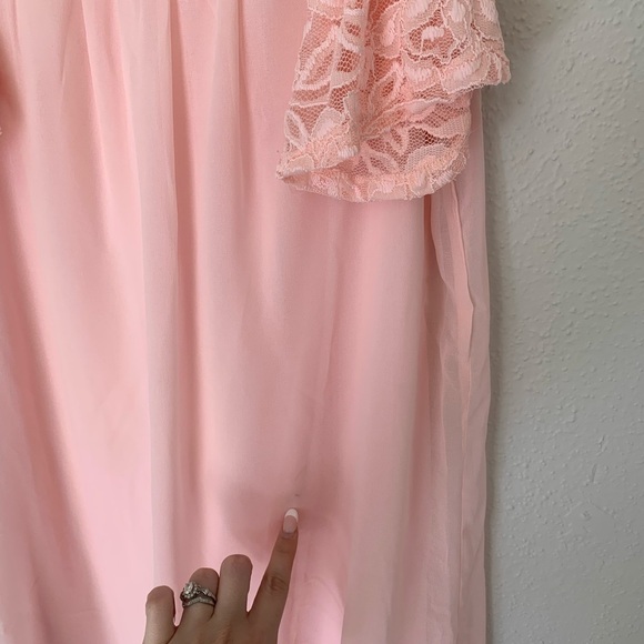 VALENTINES DAY COLLECTION:NWT Francesca’s Blue Rain Pink Cold-Shouldered Dress - Picture 7 of 8